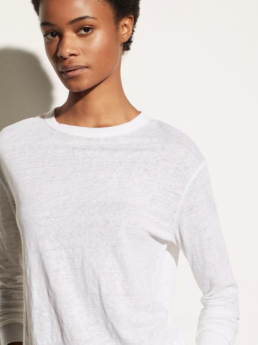 Vince Linen Long Sleeve Pullover